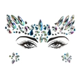 Colorful teardrop and round rhinestone face jewels for music festival makeup - HF-037 Blue Iridescent