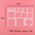 Plastic stencil for coffee or painting with square and clover hollow patterns, 26x18cm - Pink Square Template 78047