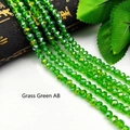 Faceted glass crystal rondelle beads in Grass Green AB finish for DIY jewelry - Size 1 (Approx 2mm) / Grass Green AB Color