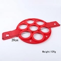 Stampo in silicone rosso a 7 fori per pancake con manici, lunghezza di 39 cm - Rosso
