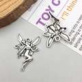 Ciondolo fata luna in argento antico realizzato in lega di qualità per gioielli fai-da-te - Ciondolo Angelo in Argento Antico