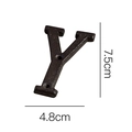 Lettera Y in ghisa nera industriale per decorazione fai da te, dimensioni altezza 7,5cm - Lettera in Ghisa-Y