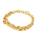Minimalist gold-plated stainless steel dragon scale chain bracelet with ring clasp - Gold Style (KB138225-Z)