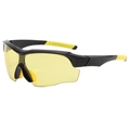 Men's cycling sunglasses with black and yellow frame and bright yellow lenses - 9189 Black Frame Yellow Lens