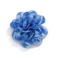 Macro detail of layered royal blue satin rose fabric petals with silky texture - Blue