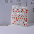 Stickers ongles 5D avec reliefs fraises 3D et motifs nœuds et cœurs FEB-313 - Style Stéréoscopique Fraise Cœur Nœud Papillon (FEB-313)