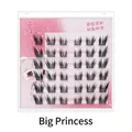 Self-adhesive segmented false eyelashes in Sweet Princess style with black fiber - Glue-Free Grand Princess