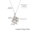 Collana con ciondolo a libro in acciaio inossidabile argento e incisione Best Sis Ever - Color Acciaio Stile Migliore Sorella (RP022)