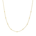 Elegante collana in acciaio al titanio dorato con perline metalliche minimaliste - N305051-Catena a Piccole Perline d'Oro
