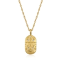 Detailansicht der goldenen Waage-Halskette mit Zirkonia-Steinen und Seilkette - Waage