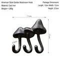 Tre ganci a fungo in ghisa con finitura rustica marrone scuro per pareti da giardino - Gancio a 3 Funghi