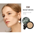 Moisture Cushion Foundation im Farbton 03 Brunet Brown mit Pilzkopf Schwamm Applikator - 03# Dunkelbraun