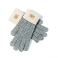 Winter-Strickhandschuhe in Grau und Beige mit Touchscreen-Funktion und Fleecefutter - Einheitsgröße / Grau (Touchscreen)