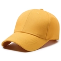 Unisex ginger yellow cotton twill baseball cap with six-panel crown and curved brim - Yellow