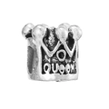 Silver crown charm with QUEEN engraving for DIY bracelets made of antique finish alloy - Crown Style with 'QUEEN' (L0121039-1)