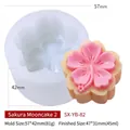 Molde de silicona de flor de cerezo para hacer jabones y pasteles rosas y beige - Estilo Sakura 2 YB-82