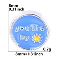 Colgante de sol esmaltado azul con texto 'you are my', accesorio para joyas DIY 8mm - Eres mi sol-Azul