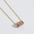 French vintage style necklace with rose gold cylinder pendant and white zircon stones - Cylinder (Rose Gold)