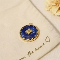 Vintage bohemian blue natural stone pendant with gold plating and zircon inlay detail - Pendant Only (Without Chain)-Blue Enamel Texture Single Drill (SAC23061922)