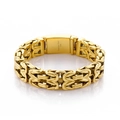 Polished 316L stainless steel gold chunky Cuban chain bracelet for men with hip hop style - 15mm / Gold
