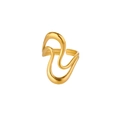 Fashion 18k gold plated woven wave open ring with minimalist geometric S-shape design - Adjustable Open / Gold-S-Shape Wave (JZ8835)