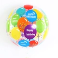 Clear 22 inch 4D balloon filled with colorful small Happy Birthday patterned balloons - 4D Balloon Birthday