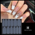 Dual view of French nail tips with silver cross decor and numbered clear acrylic molds - Nail Mold Style H