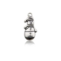 Retro antique silver snowman charm pendant for DIY Christmas jewelry accessories - Snowman