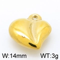 Polished golden heart-shaped jewelry pendant 14mm for DIY necklaces and bracelets - Gold (KLJ4930-Z)