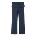 Pantalón de mujer a cuadros azul oscuro con detalle plisado en la cintura - XS / Cuadros Azul Oscuro