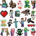 Parches bordados estilo píxel de Minecraft con personajes y objetos en fondo blanco - W31sj-185-yt Un Conjunto De 21