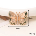 Exquisite golden butterfly diy accessory with green and white rhinestones, size 4x3cm - D1196-Dark Green Butterfly