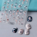 Minimalist 3D rose line art nail sticker TS-050 with elegant floral pattern decals - Rose Line Art (TS-050)