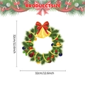 Christmas wreath wall sticker with red bow and gold bells, size 32cm for holiday decor - Style A/32*32CM