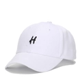 Classic white cotton baseball cap featuring a black embroidered H letter on the front - One Size(Adjustable) / White