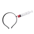 Halloween blood syringe headband horror headpiece for zombie cosplay and party props - Syringe Through Head