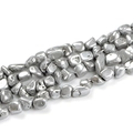 Close-up of irregular silver-plated nugget beads with metallic luster and texture - Irregular 10-12mm (19-21 Beads 200mm Long) / Silver