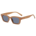 Retro square mocha brown cat eye sunglasses with dark gray lenses and gold accents - Sunglasses / Jelly Tea Frame Gray Lens
