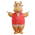 Funny inflatable cow costume in orange with red vest for Halloween and party events - Ox / One Size