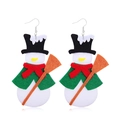 Festliche Weihnachts-Schneemann-Filzohrringe mit buntem Design für Winterpartys - Schneemann / Schneemann (Ohrring)