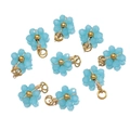 Perle a fiori azzurri con centro dorato per la creazione di gioielli fatti a mano DIY - Azzurro