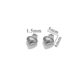 Polished silver heart pendant charm made of stainless steel with 1.5mm hole for DIY jewelry - Heart / Steel