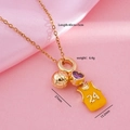 Gold basketball necklace with number 24 jersey and purple heart charm on pink silk - Basketball/24 Jersey