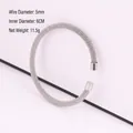 Bracciale rigido intrecciato in acciaio argento, spessore 5mm e diametro interno 6cm - Color Acciaio 7
