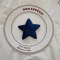 Dark blue velvet star ornament for Christmas DIY crafts, 8cm plush star hanging decor - Star-05 (Navy Blue)