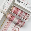 Rosa Washi-Tape-Set mit 10 Rollen, verziert mit niedlichen Erdbeer- und Hasenmotiven - ✾✾ Süß! ✾✾