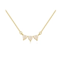 Collier en argent S925 avec trois pierres triangulaires blanches et chaîne dorée - Argent 925 / Or 18k Blanc Lait