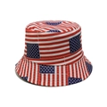 Unisex US flag bucket hat featuring patriotic stars and stripes print for Independence Day - M (56-58cm) / US Flag Style