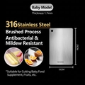 Baby-sized 316 stainless steel cutting board with 25x15cm dimensions and brushed finish - 25*15cm/Baby Size/SUS316