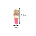 Pink enamel lipstick charm with colorful rhinestones in gold alloy finish, 2.6cm height - Rose Red Lipstick (1CM×2.6CM)